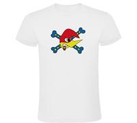 España Camiseta Blanca con Logotipo de Loquillo Hombre 100% Algodón Tallas S M L XL XXL Mangas Cortas (M)