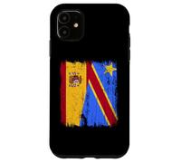 España Congo Media Bandera Española Orgullo Congoleño Jersey Carcasa para iPhone 11