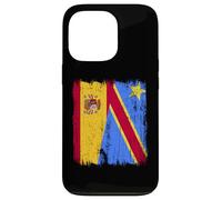 España Congo Media Bandera Española Orgullo Congoleño Jersey Carcasa para iPhone 13 Pro