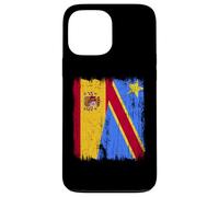 España Congo Media Bandera Española Orgullo Congoleño Jersey Carcasa para iPhone 13 Pro Max