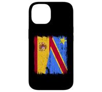 España Congo Media Bandera Española Orgullo Congoleño Jersey Carcasa para iPhone 14