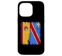 España Congo Media Bandera Española Orgullo Congoleño Jersey Carcasa para iPhone 14 Pro Max