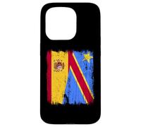 España Congo Media Bandera Española Orgullo Congoleño Jersey Carcasa para iPhone 15 Pro