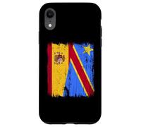 España Congo Media Bandera Española Orgullo Congoleño Jersey Carcasa para iPhone XR