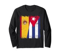 España Cuba Media Bandera Patrimonio Cubano Español Manga Larga