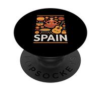 España Divertida Cultura Española Guitarra Flamenca Paella PopSockets PopGrip Adhesivo