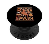 España Divertida Cultura Española Guitarra Flamenca Paella PopSockets PopGrip Adhesivo