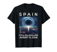 España Eclipse 2026 Agosto 12 Cielo Total Eclipse Solar Noche Camiseta