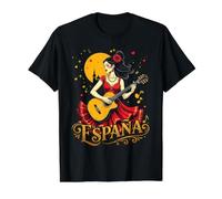 España Flamenco Sevilla Andalucía Barcelona Hombre Camiseta gráfica económica, Hombre, Negro, M