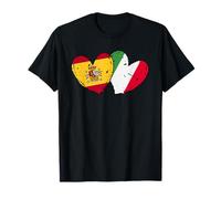 España, Italia, bandera, corazones, patrimonio español italiano Camiseta