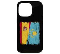 España Kazajstán Media Bandera Española Kazajo Jersey Carcasa para iPhone 13 Pro