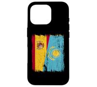 España Kazajstán Media Bandera Española Kazajo Jersey Carcasa para iPhone 16 Pro