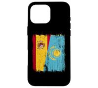 España Kazajstán Media Bandera Española Kazajo Jersey Carcasa para iPhone 16 Pro Max
