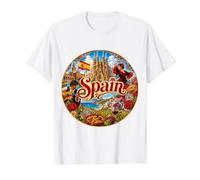 España Madrid Europa, UE, Península Ibérica Camiseta gráfica económica, Hombre, Blanco, XL