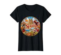 España Madrid Europa, UE, Península Ibérica Camiseta gráfica económica, Mujer, Negro, XL