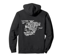 España Mapa Ciudades Ciudades Madrid Travel Espana Sudadera con Capucha