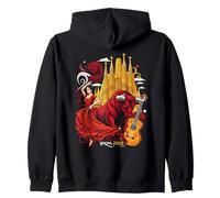 España Mujeres Flamenco Toro Español España Niñas Sudadera con Capucha