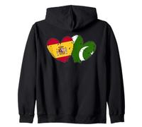España Pakistán Corazón Banderas Cultura Pakistaní Española Sudadera con Capucha