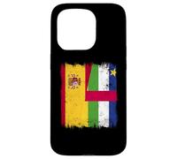 España República Centroafricana Media Bandera Española Car Roots Carcasa para iPhone 15 Pro