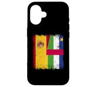 España República Centroafricana Media Bandera Española Car Roots Carcasa para iPhone 16
