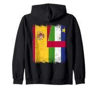España República Centroafricana Media Bandera Española Car Roots Sudadera con Capucha