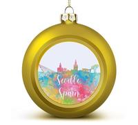 España Sevilla Rainbow Skyline Bola Ornamento Colorido Ciudades Paisaje Colgantes Adornos Recuerdo Recuerdo Árbol de Navidad Decoración de vacaciones de temporada