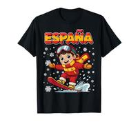 España Snowboard Kid Francia España para Niños Camiseta