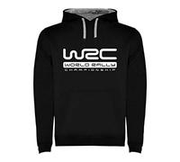 España Sudadera con Capucha Negra Bicolor con Logotipo de WRC World Rally Championship Hombre Tallas S M L XL XXL (L)
