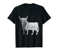 ESPAÑA - Toro blanco - verde - efecto lavado a piedra Camiseta