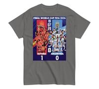 España vs Argentina. Camiseta de algodón 100%. Unisex. España campeona. Partido final. Campeonato mundial de fútbol 2026. IMPORTANTE ver tabla de tallas. Sin costuras laterales. CAM1150. 2xl. oscura