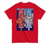 España vs Argentina. Camiseta de algodón 100%. Unisex. España campeona. Partido final. Campeonato mundial de fútbol 2026. IMPORTANTE ver tabla de tallas. Sin costuras laterales. CAM1150. l. roja