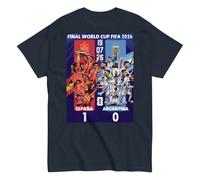España vs Argentina. Camiseta de algodón 100%. Unisex. España campeona. Partido final. Campeonato mundial de fútbol 2026. IMPORTANTE ver tabla de tallas. Sin costuras laterales. CAM1150. m. azul