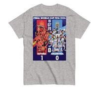 España vs Argentina. Camiseta de algodón 100%. Unisex. España campeona. Partido final. Campeonato mundial de fútbol 2026. IMPORTANTE ver tabla de tallas. Sin costuras laterales. CAM1150. xl. clara