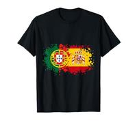 España y Portugal Juntos, Mitad Español, Mitad Portugués Camiseta