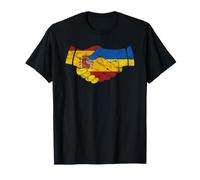 España y Ucrania Amistad Handshake Banderas Vintage Camiseta
