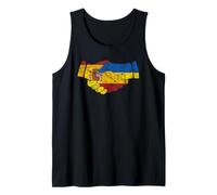 España y Ucrania Amistad Handshake Banderas Vintage Camiseta sin Mangas