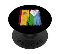 España Yibuti Media Bandera Española Djibouti Orgullo Jersey PopSockets PopGrip Adhesivo
