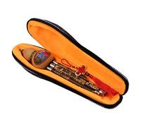 Español: C Key Instrumento tradicional chino Hulusi con calabaza natural tallada a mano, 7 agujeros para dedos, diseño de tres tonos, incluye nudo decorativo y funda de transporte
