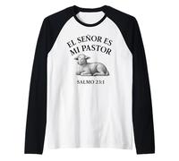 Español Christian Faith El Señor Es Mi Pastor Versículo de la Biblia Camiseta Manga Raglan