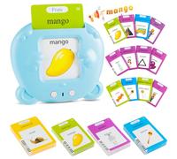 Español e Inglés, Tarjetas Flash Parlantes Juguetes de Aprendizaje para Niños Pequeños 1-6 Años, 224 Palabras, Juguetes Educativos Audibles, Recurso Preescolar Juguete Interactivo Electrónico - Azul