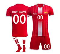 Española Camisetas de Fútbol Personalizadas para Hombres y Mujeres Camiseta de Entrenamiento Deportivo con Nombre y Número Ropa Futbol Niño Infantil/Adulto 2024/2025 - Réplica Oficial con Liciencia