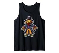 Espantapájaros, Cabeza de Calabaza, Disfraz de Halloween, espantap Camiseta sin Mangas