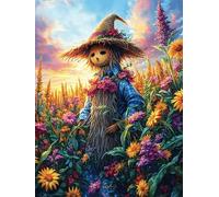 Espantapájaros en el Campo de Girasoles Puzzles 300 Piezas Maquetas 3D Construir Sin Pegamento Rompecabezas Educativo para Familia Desafío Intelectual Decoración Hogar 300 PCS