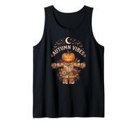 Espantapájaros Halloween Camisa Cabeza Calabaza otoño Vibes Flor Camiseta sin Mangas