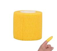 Esparadrapo Deportivo, 5m Venda Cohesiva, Cinta Deportiva Autoadhesiva, Rollo de Agarre Automático Vendaje Elástico Mango Tubo de Agarre Cinta Deportiva Fuerte (amarillo)