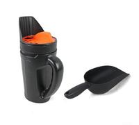 Esparcidor de jardín multitemporada para siembra de primavera, alimentación de verano, limpieza de otoño y tareas de gestión del hielo de invierno con un dispositivo (con pala)