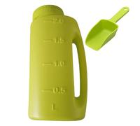 Esparcidor de sal de nieve, 2 L, con pala, espolvoreador de hielo, tamaños de apertura ajustables, para fertilizantes y alimentos de tierra, jardín, césped, siembra de alimentos, mano