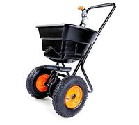 Esparcidor FUXTEC FX-GS36 • Capacidad 36kg • Ruedas neumáticas • Control | Bastidor de acero robusto • Engranaje cerrado • Mango ajustable • Distribución uniforme • Uso para todas las estaciones