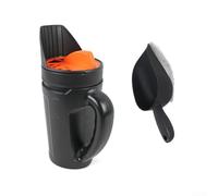 Esparcidor manual de césped con diseño ergonómico para fertilizante de césped, sal y aplicación de gránulos de piscina sin fatiga (naranja con paleta)