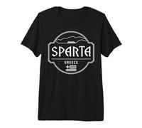 Esparta Grecia Ciudad Viaje Montaña Emblema Camiseta Premium